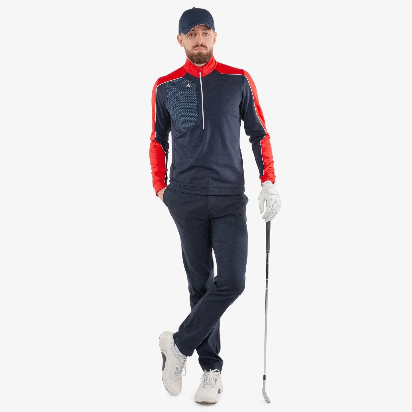 Galvin Green Dave Insulating 1/4 Zip Mid-Layer - Navy/Red