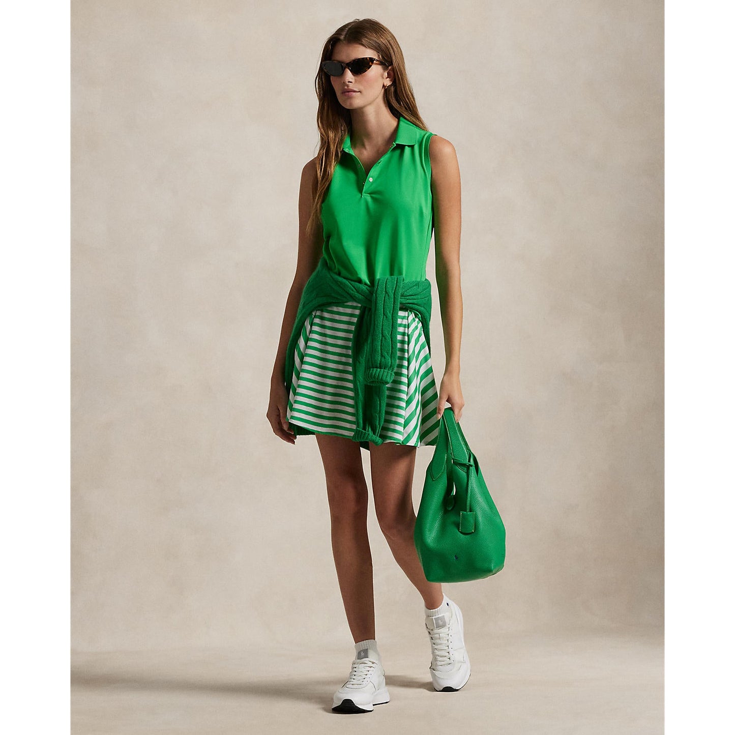 RLX Ralph Lauren Women's Sleeveless Tour Performance Polo Shirt - Tiller Green