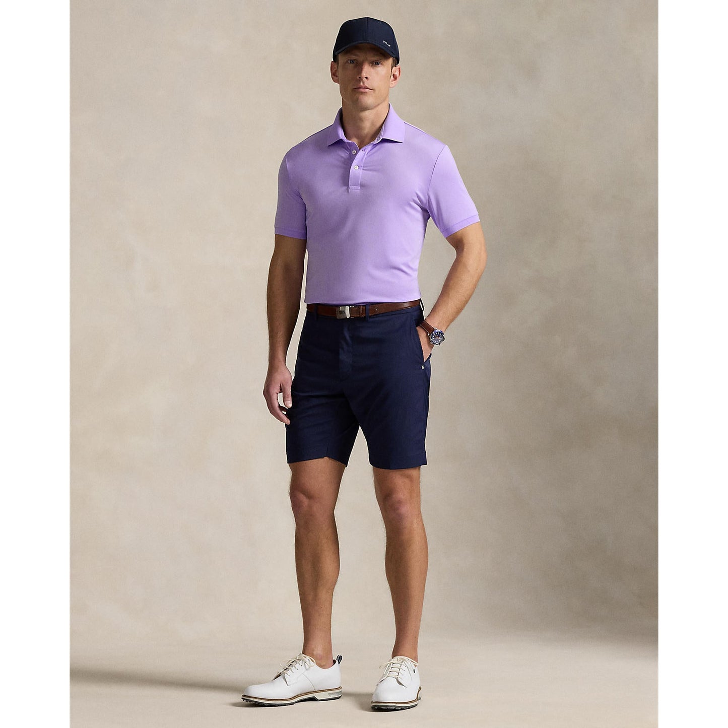 RLX Ralph Lauren Solid Lightweight Airflow Golf Polo Shirt - Powder Purple