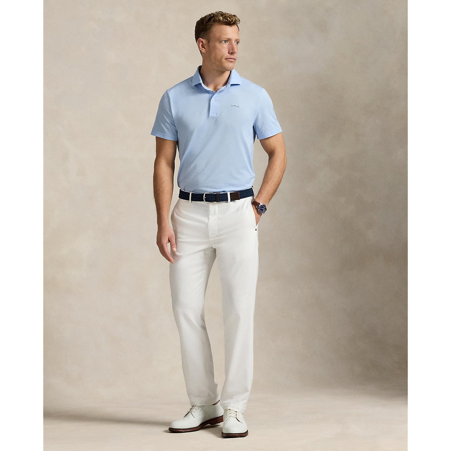 RLX Ralph Lauren Tour Pique Golf Polo Shirt - Office Blue