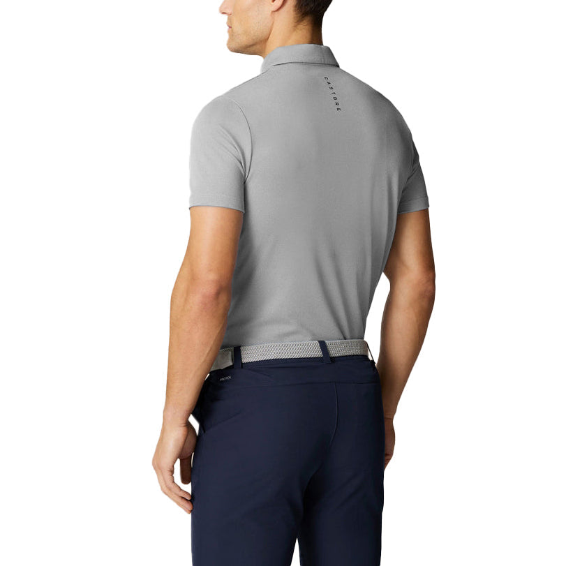 Castore Pinnacle Engineered Knit Polo Golf Shirt - Mid Grey/Gunmetal