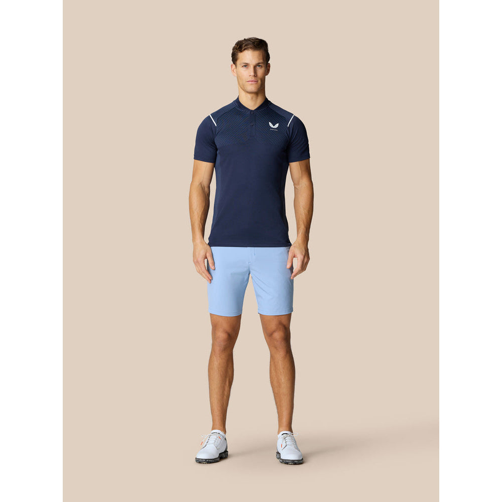 Castore Pinnacle LVS Engineered Knit Polo Golf Shirt - Midnight Navy/White