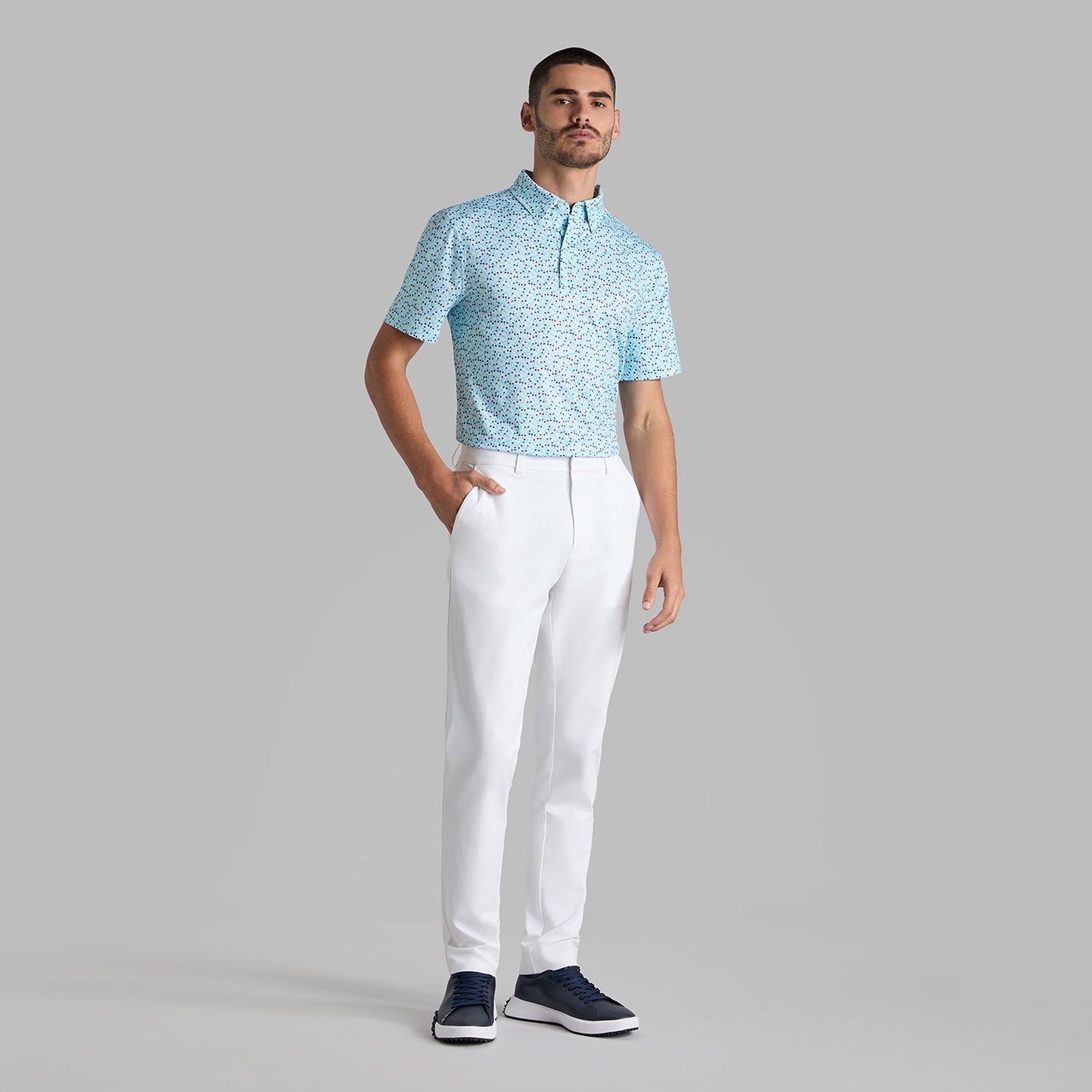 G/Fore Aye Poppy Tech Jersey Golf Polo Shirt - Daybreak