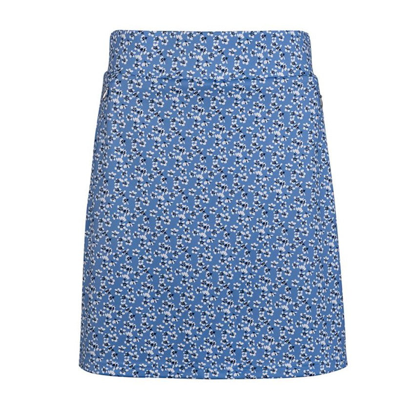 Glenmuir Women's Emeli Lightweight Stretch Performance Golf Skort - Light Blue Flowers