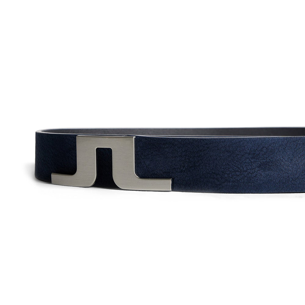 J.Lindeberg Bridger Nubuck Leather Belt - JL Navy