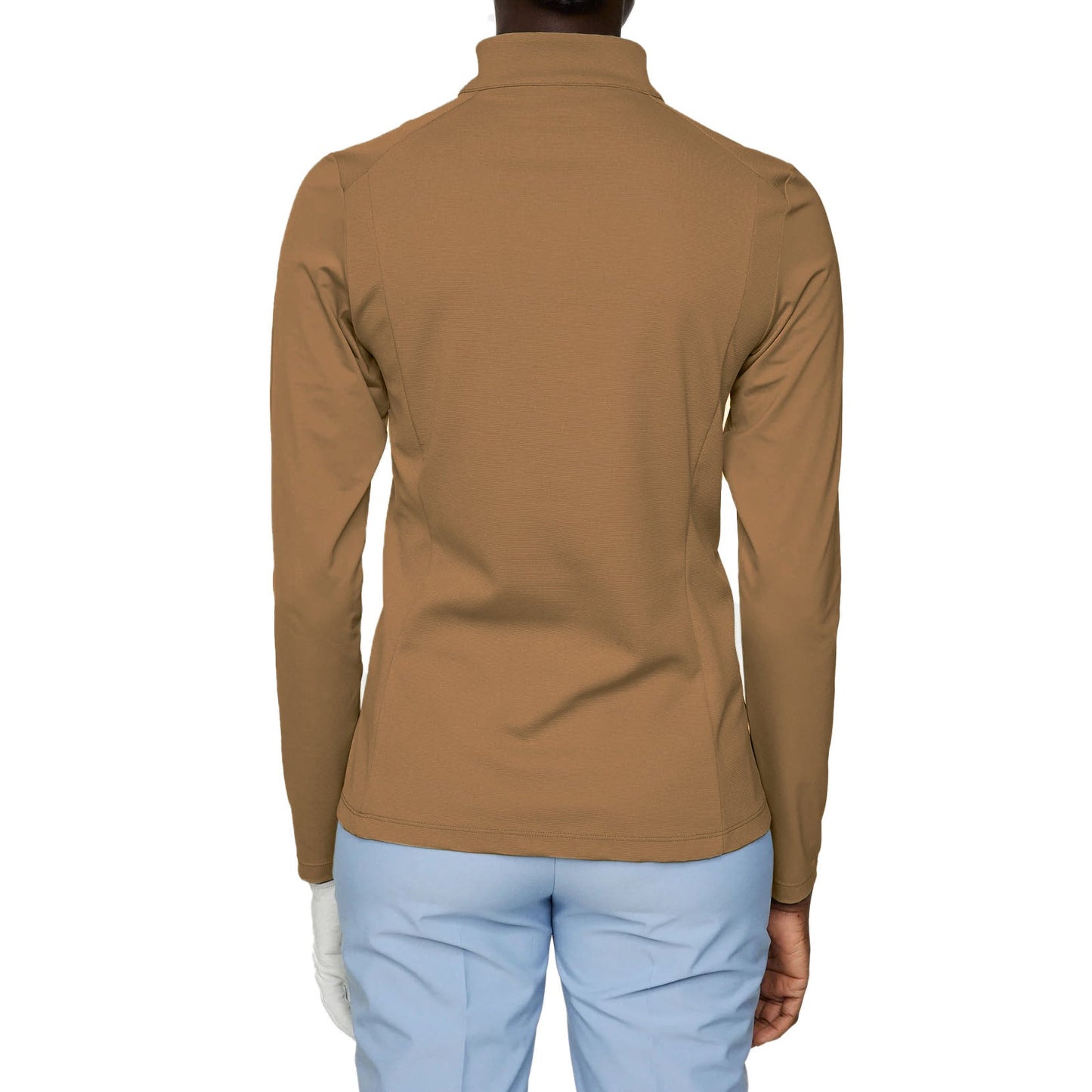 J.Lindeberg Women's Cindy Quarter Zip Golf Mid-Layer - Tigers Eye