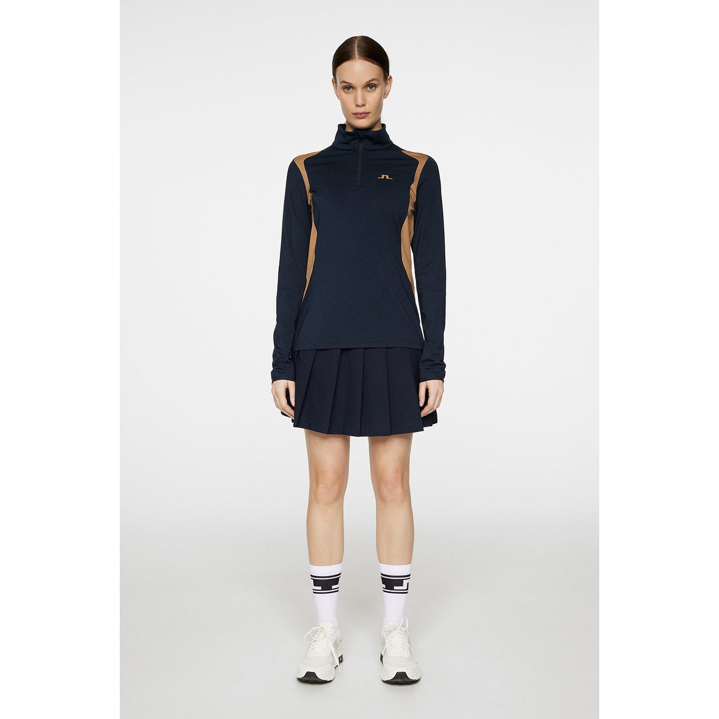J.Lindeberg Women's Mae Quarter Zip Golf Mid-Layer - JL Navy