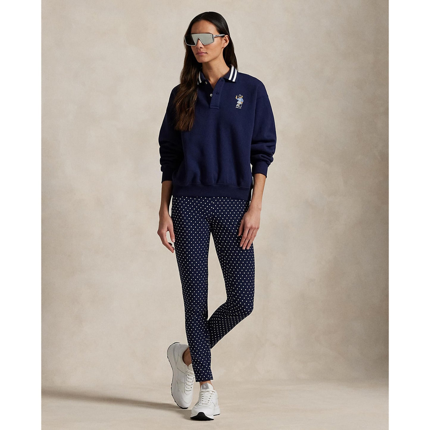 RLX Ralph Lauren Women's Eagle Stretch Twill Golf Pants - Navy Polka Dot