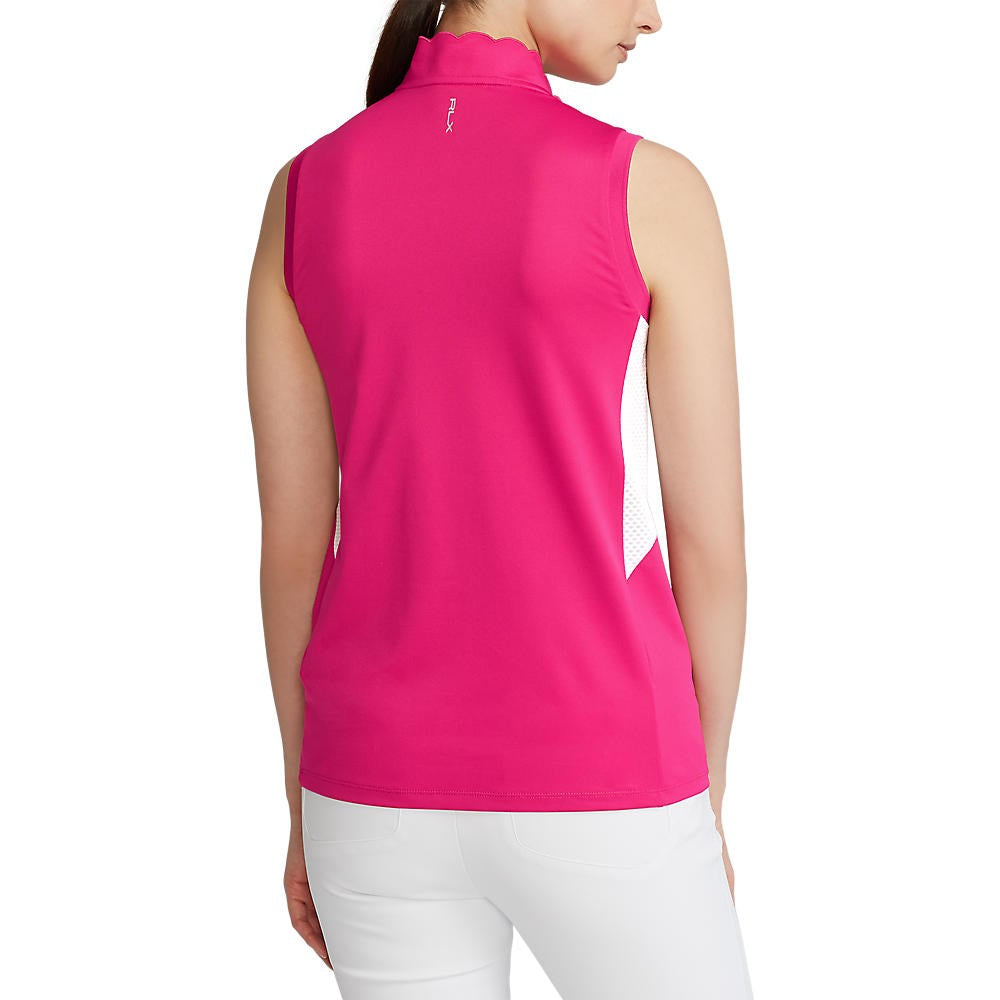 RLX Ralph Lauren Women's Mix Sleeveless Airflow Golf Shirt - Aruba Pink/Pure White