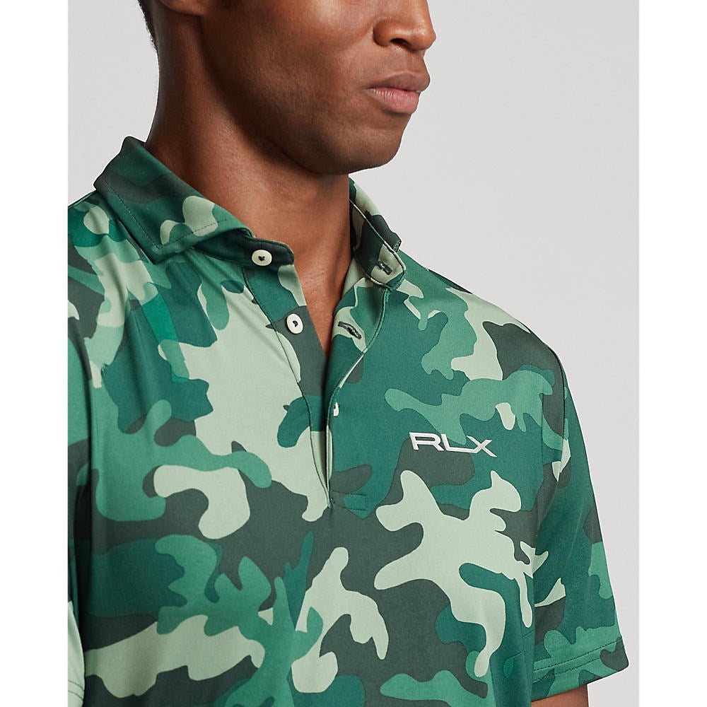 RLX Ralph Lauren Printed Lightweight Airflow Golf Shirt - Hunt Club Green Camo