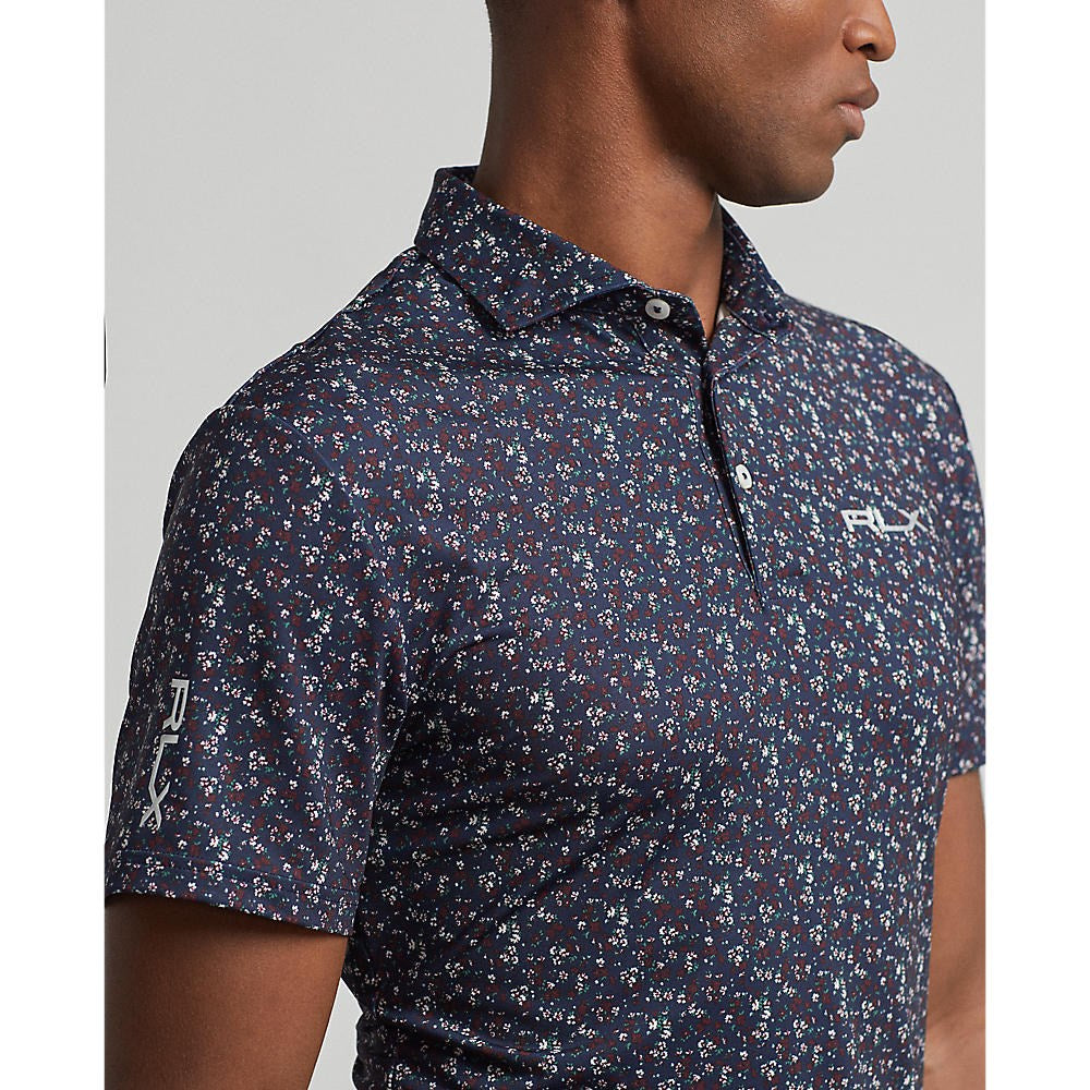 RLX Ralph Lauren Printed Lightweight Airflow Golf Shirt - Harvard Wine Assorted Petals