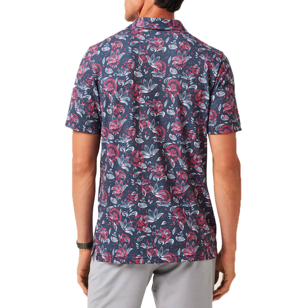 Travis Mathew Featherweight Flourish Polo Golf Shirt - Mood Indigo/Vintage Indigo