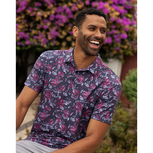 Travis Mathew Featherweight Flourish Polo Golf Shirt - Mood Indigo/Vintage Indigo