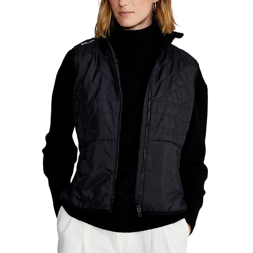 RLX Ralph Lauren Women's Cool Wool Hybrid Vest - Polo Black