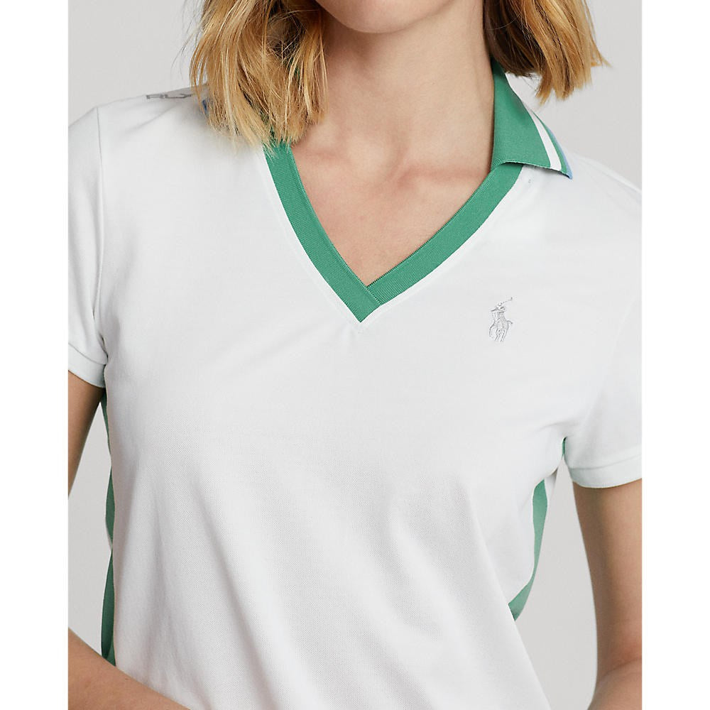 RLX Ralph Lauren Women's Tour Pique- Pure White/Raft Green