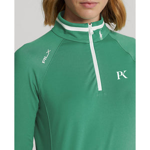 RLX Ralph Lauren Women's Jersey Quarter Zip Golf Pullover - Raft Green/Pure White