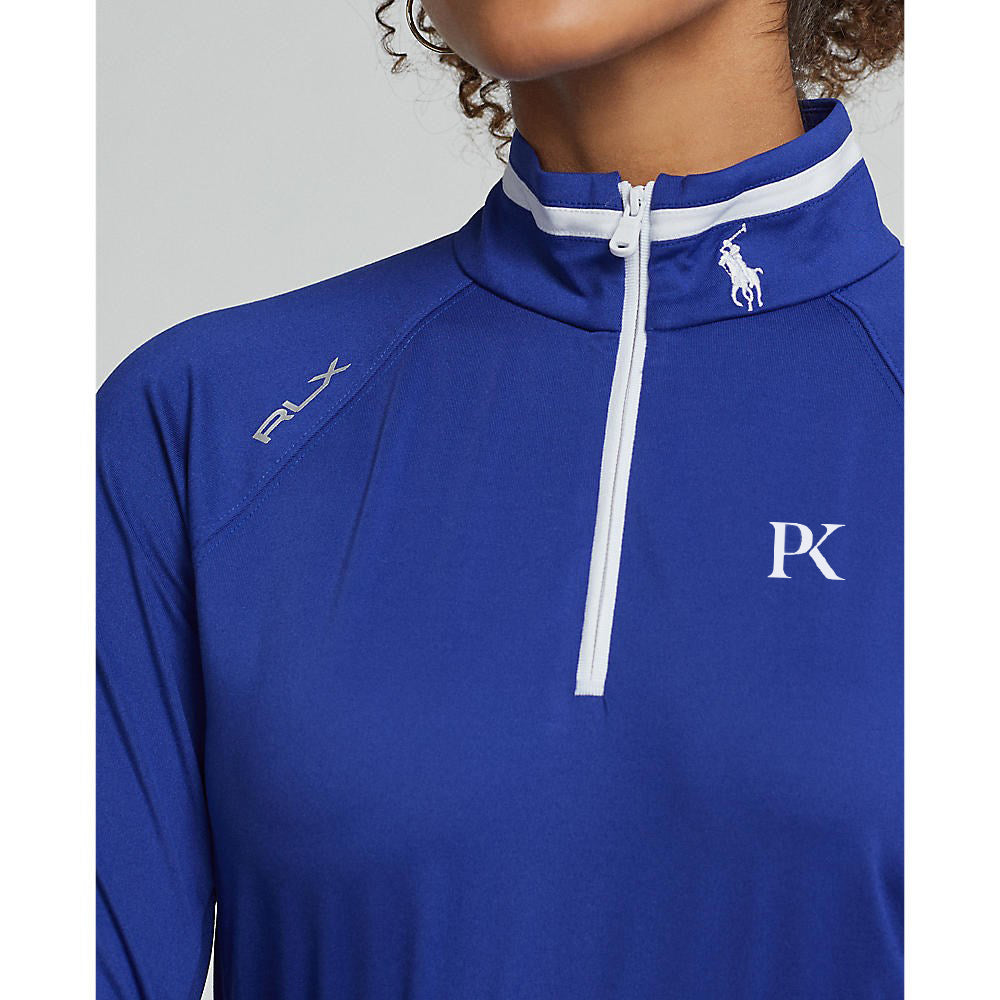 RLX Ralph Lauren Women's Jersey Quarter Zip Golf Pullover - Royal Blue/Pure White
