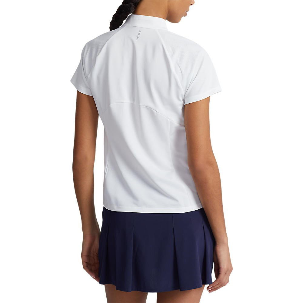 RLX Ralph Lauren Women's Air Tech Pique Golf Polo Shirt - Pure White/Desert Rose