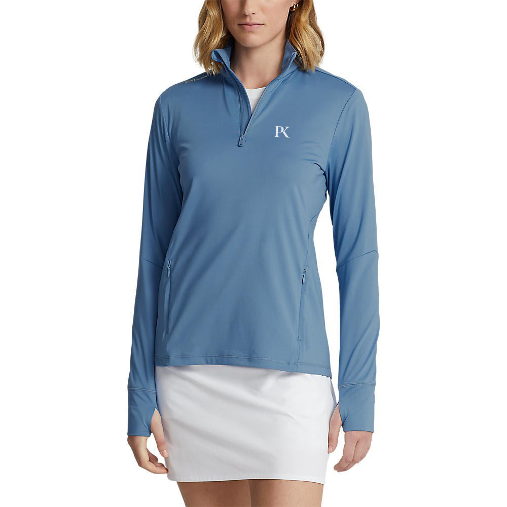 RLX Ralph Lauren Women's Stretch Jersey UV Quarter Zip Golf Pullover - Hatteras Blue