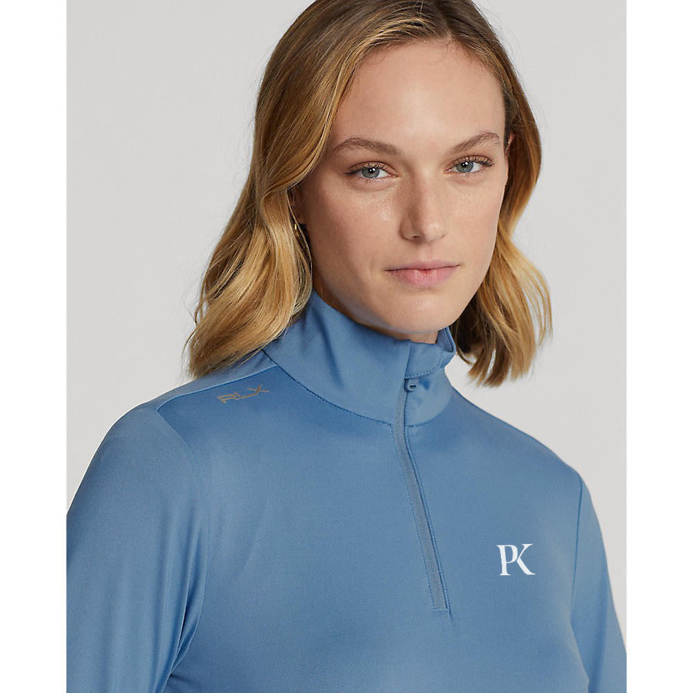 RLX Ralph Lauren Women's Stretch Jersey UV Quarter Zip Golf Pullover - Hatteras Blue