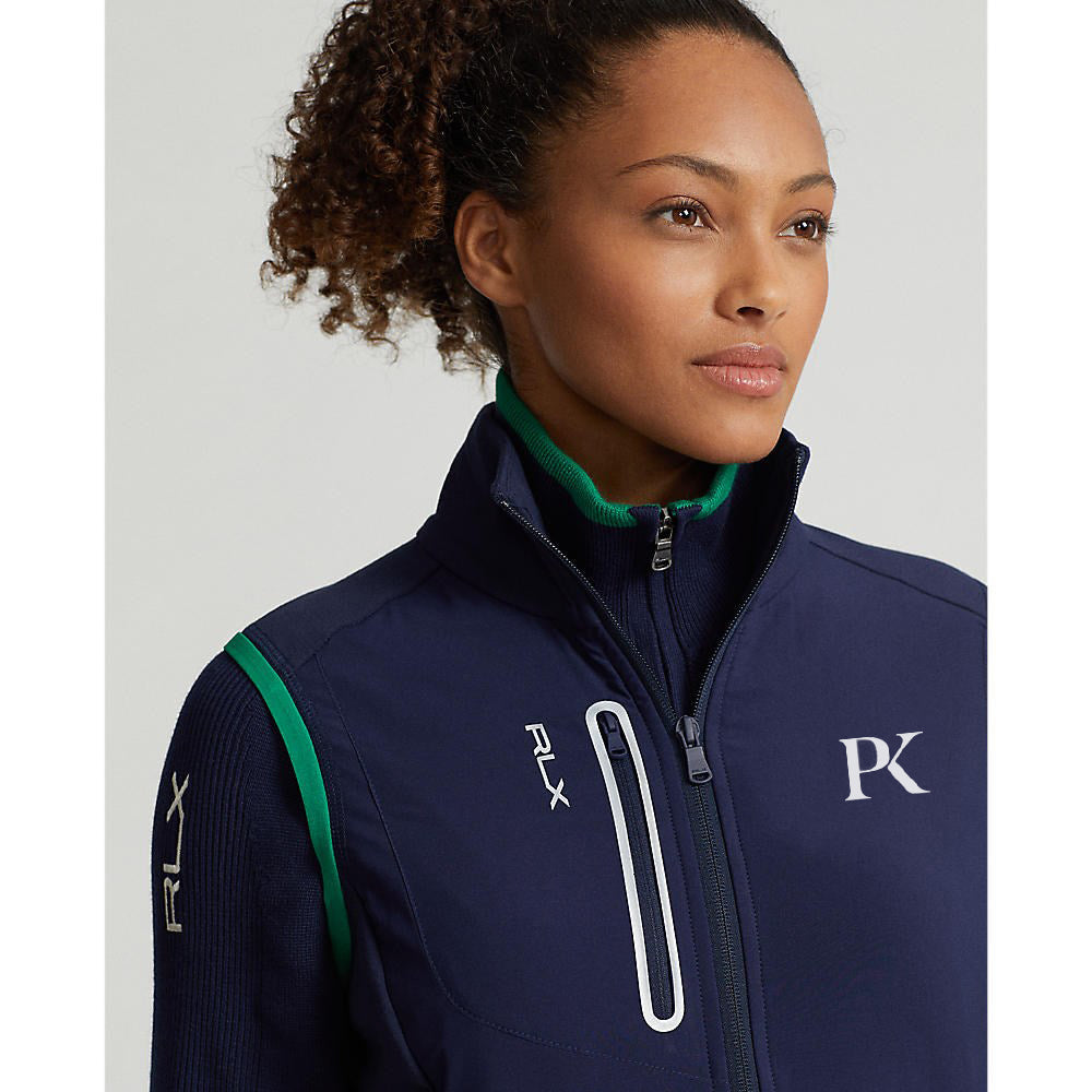 RLX Ralph Lauren Women's Tech Terry Full Zip Golf Vest - French Navy/Cruise Green