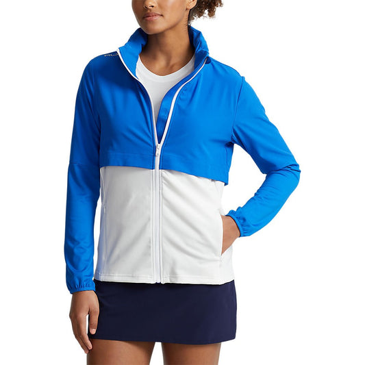 RLX Ralph Lauren Women's Power Stretch Full Zip Jacket - Spa Royal/Pure White Multi