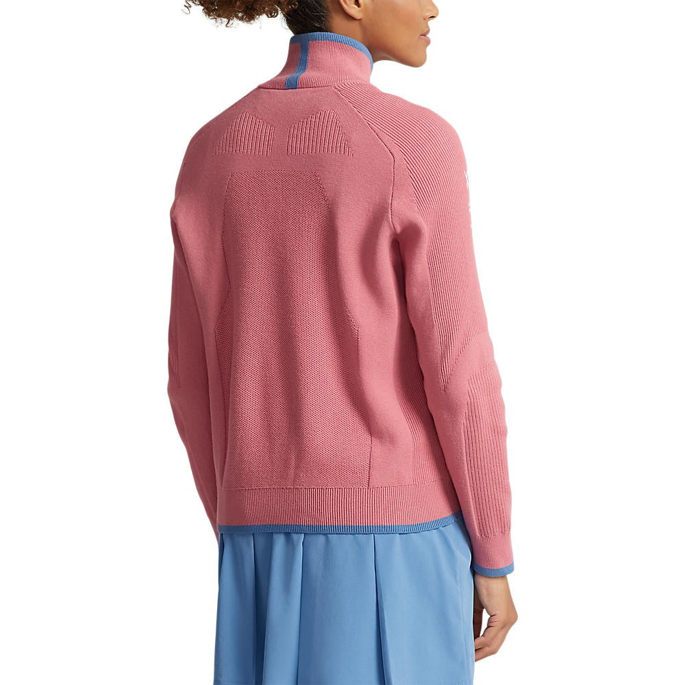 RLX Ralph Lauren Women's Coolmax11/4 Zip Pullover - Desert Pink/Hatteras Blue