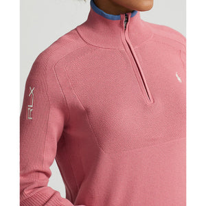 RLX Ralph Lauren Women's Coolmax11/4 Zip Pullover - Desert Pink/Hatteras Blue