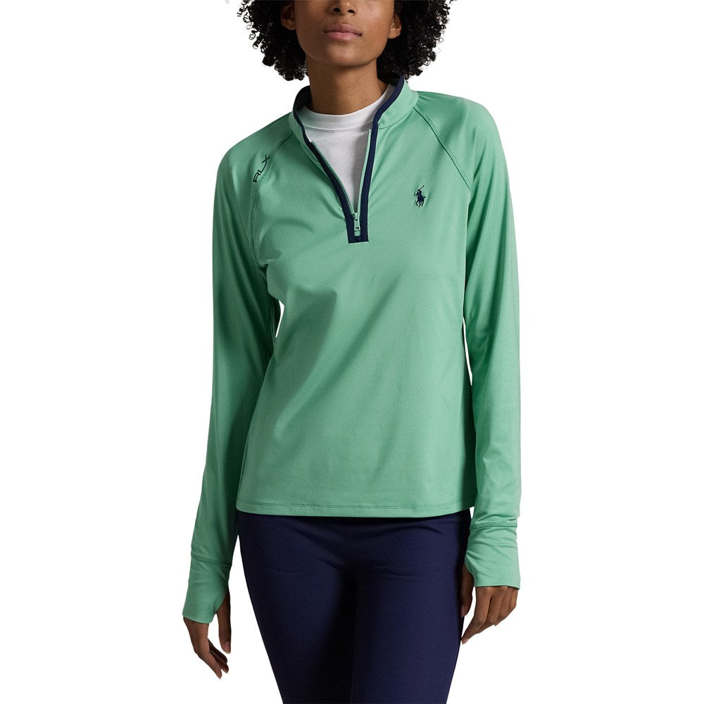 RLX Ralph Lauren Women's Stretch Jersey Quarter-Zip Pullover - Haven Green