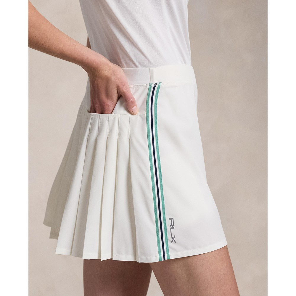 RLX Ralph Lauren Women's 15" Performance Back-Pleated Skort - Ceramic White