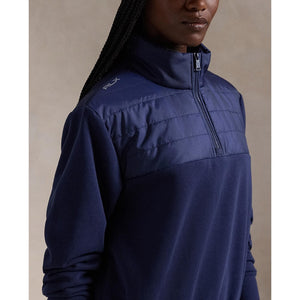 RLX Ralph Lauren Women's Hybrid Quilted Fleece Half-Zip Pullover - Refined Navy