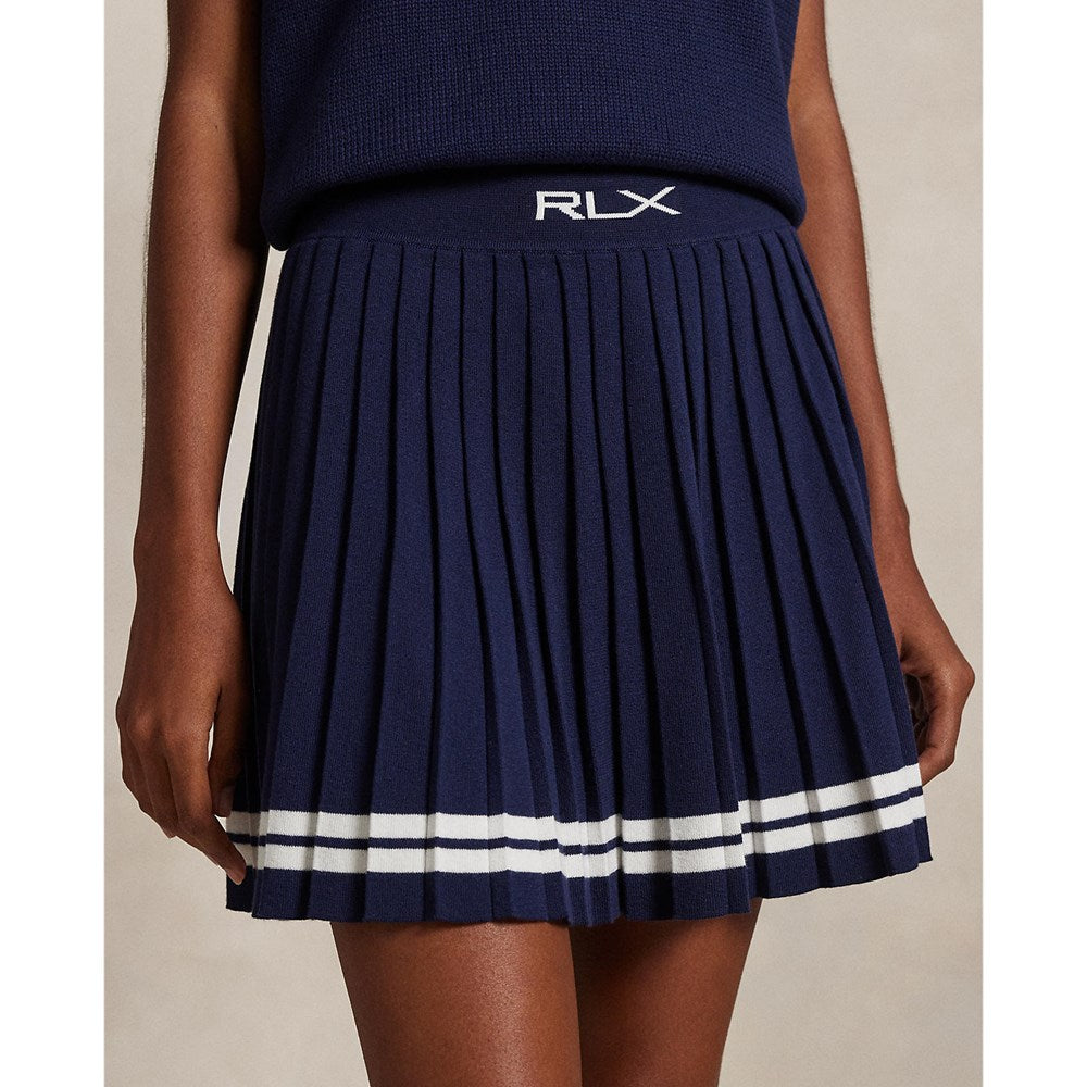 RLX Ralph Lauren Women's Knit Pleated Golf Skort - Refinded Navy/White