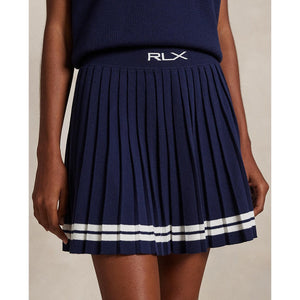 RLX Ralph Lauren Women's Knit Pleated Golf Skort - Refinded Navy/White
