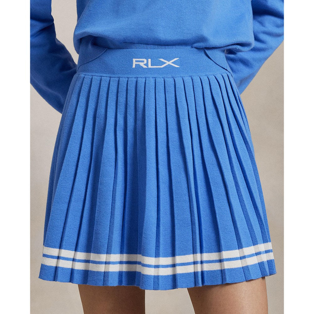 RLX Ralph Lauren Women's Knit Pleated Golf Skort - Cold Spring/White