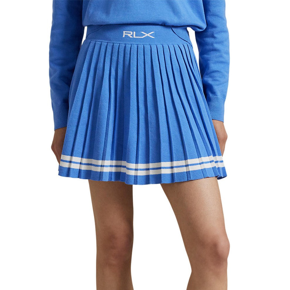 RLX Ralph Lauren Women's Knit Pleated Golf Skort - Cold Spring/White