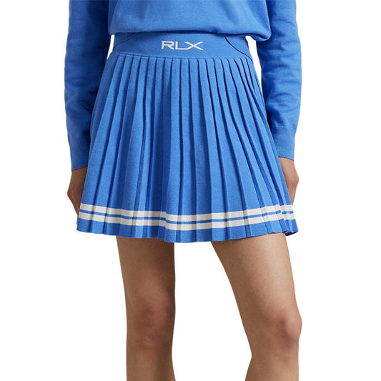 RLX Ralph Lauren Women's Knit Pleated Golf Skort - Cold Spring/White