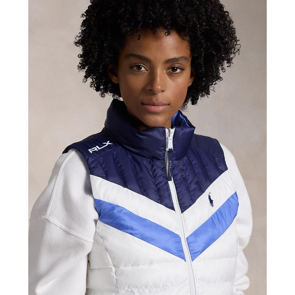 RLX Ralph Lauren Women's Reversible Quilted Performance Vest - Ceramic White Multi