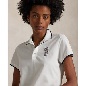 RLX Ralph Lauren Women's Tour Pique Bear Polo - Ceramic White