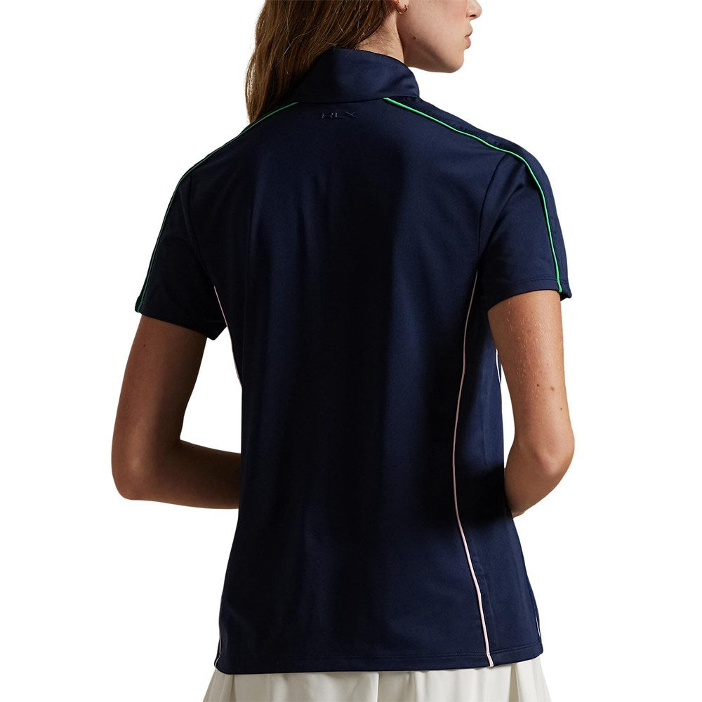RLX Ralph Lauren Women's Mock Neck 1/4 Zip Golf Shirt - Refinded Navy Multi