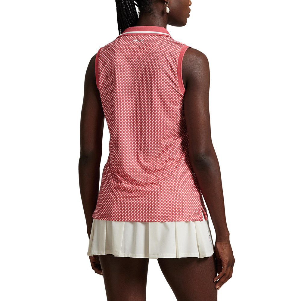 RLX Ralph Lauren Women's Printed Airflow Sleeveless Polo Shirt - Red Sky Summer Stars