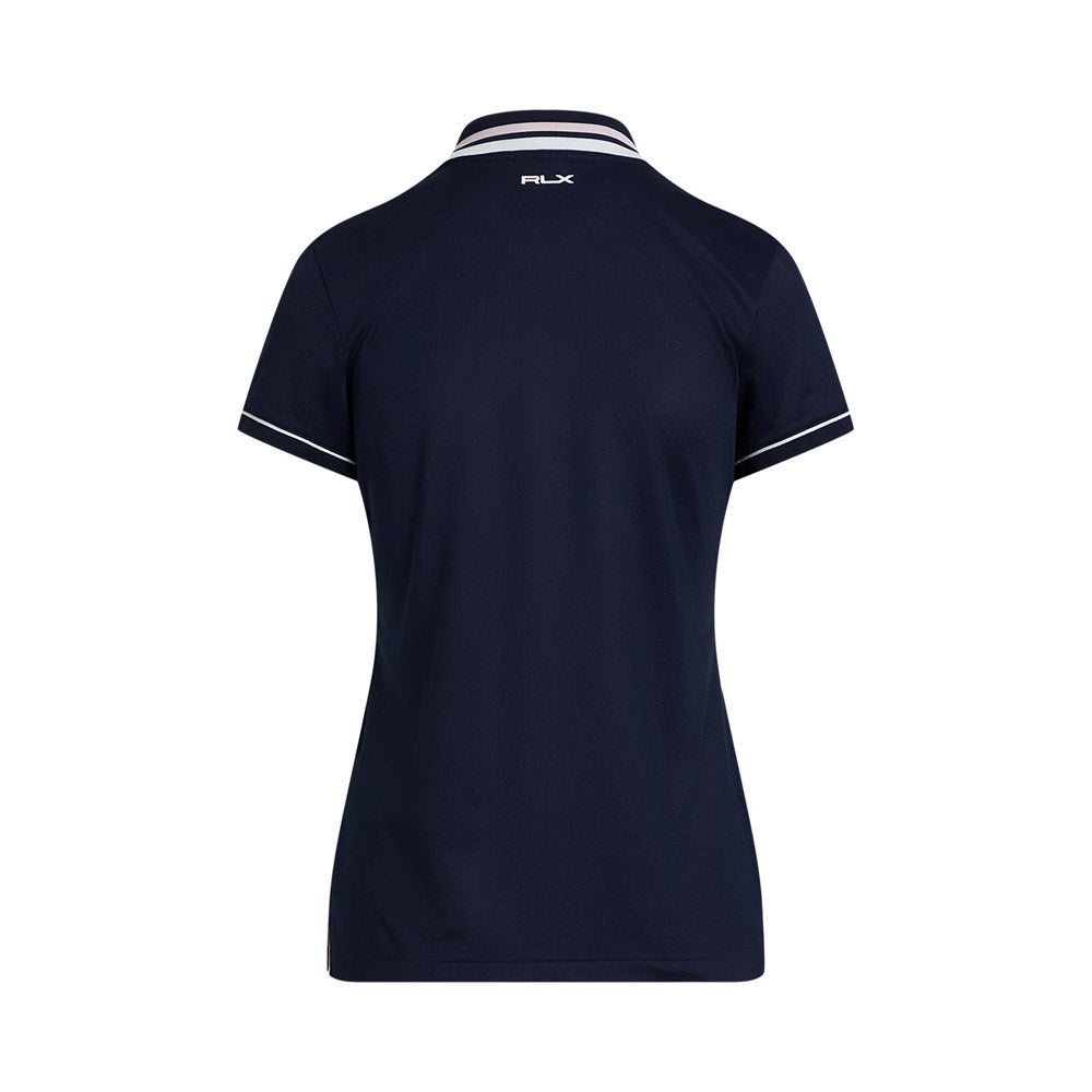 RLX Ralph Lauren Women's Tour Pique Polo Shirt - Navy/White/Garden Pink