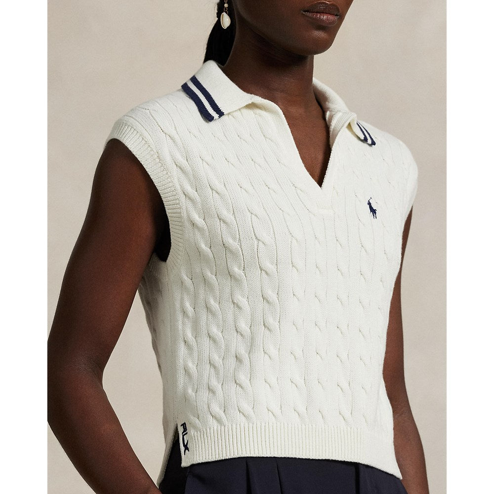 RLX Ralph Lauren Women's Coolmax Wool Sleeveless Pullover - Ceramic White