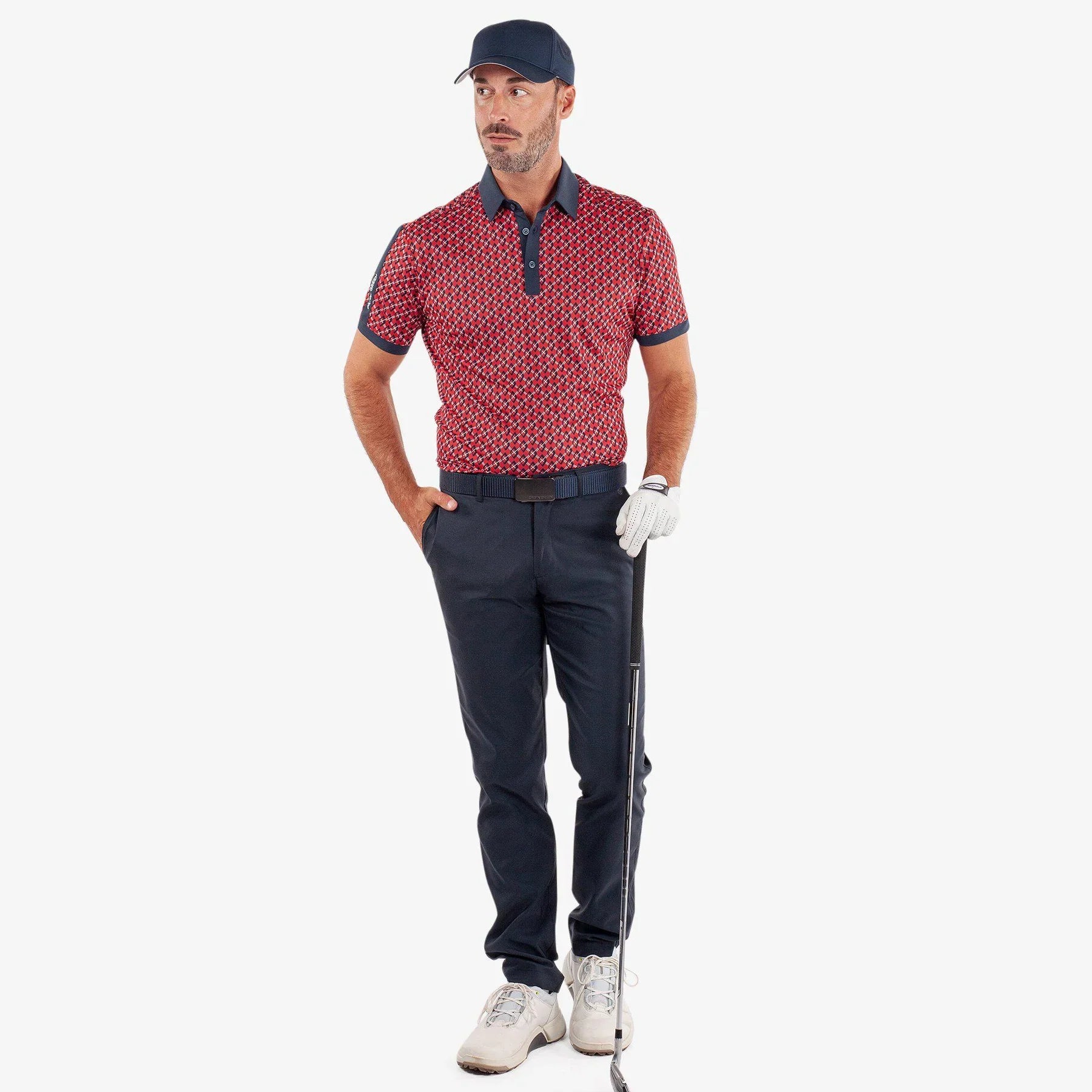 Galvin Green Maxwell Golf Shirt - Red/Nay
