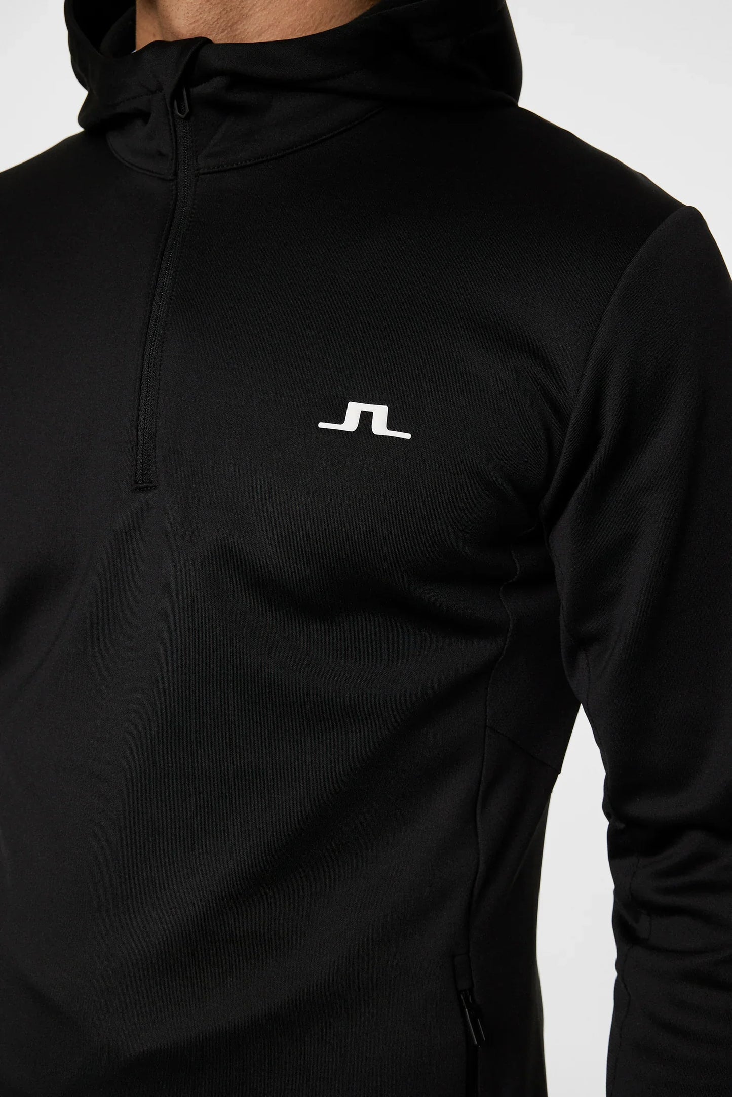 J.Lindeberg Aerial Quarter Zip Hoodie - Black