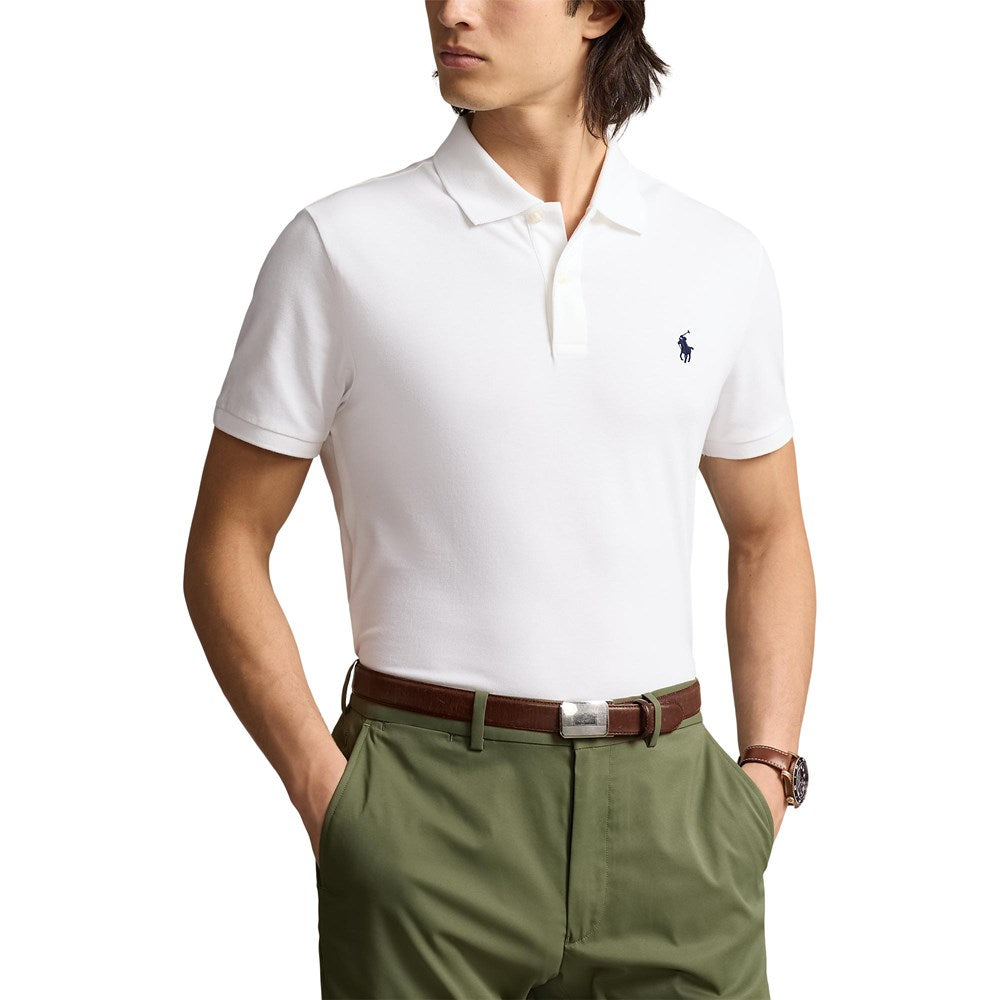 Polo Performance Ralph Lauren Cotton Pique Golf Polo Shirt - Pure White/ Navy