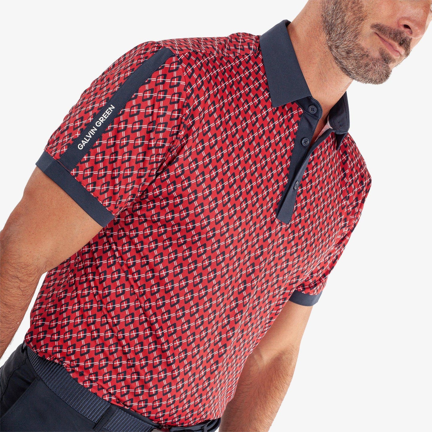 Galvin Green Maxwell Golf Shirt - Red/Nay