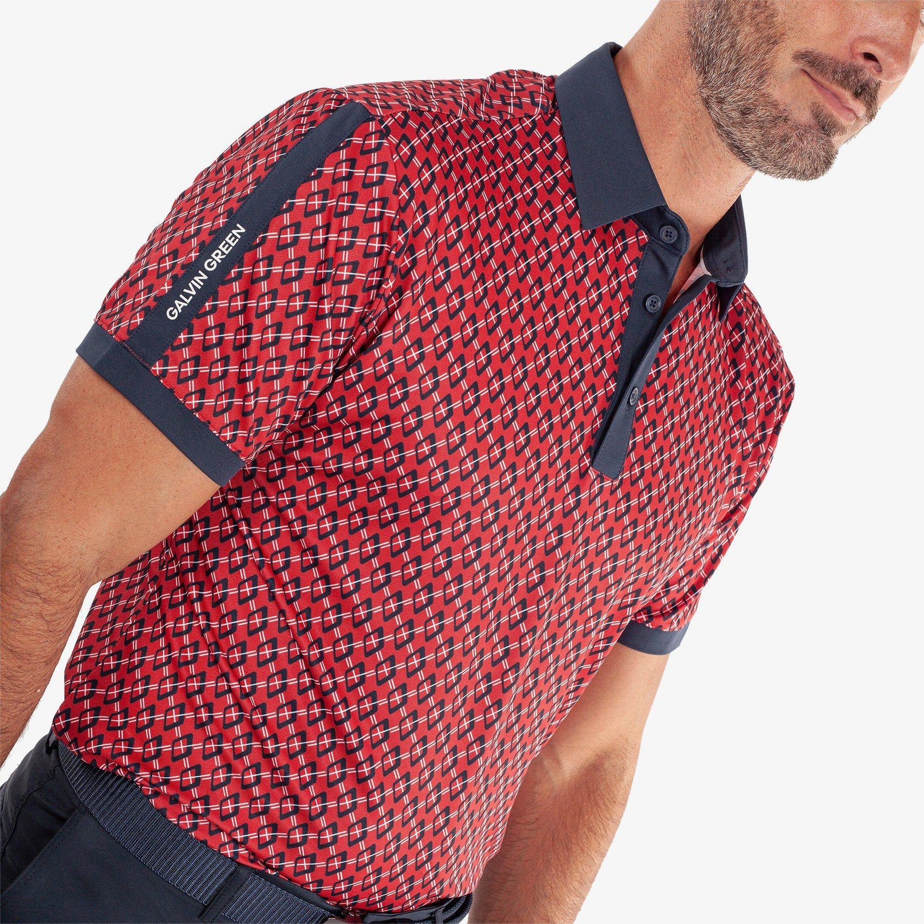 Galvin Green Maxwell Golf Shirt - Red/Nay