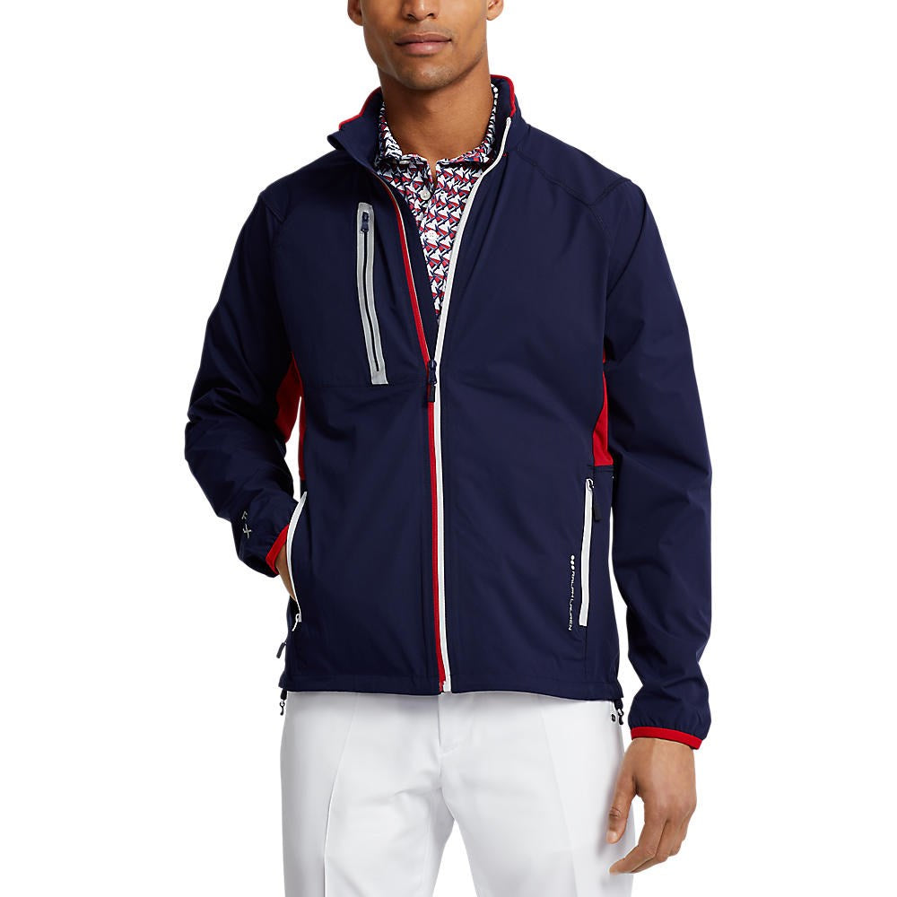 RLX Ralph Lauren Par Water-Resistance Windbreaker Jacket - French Navy/Red