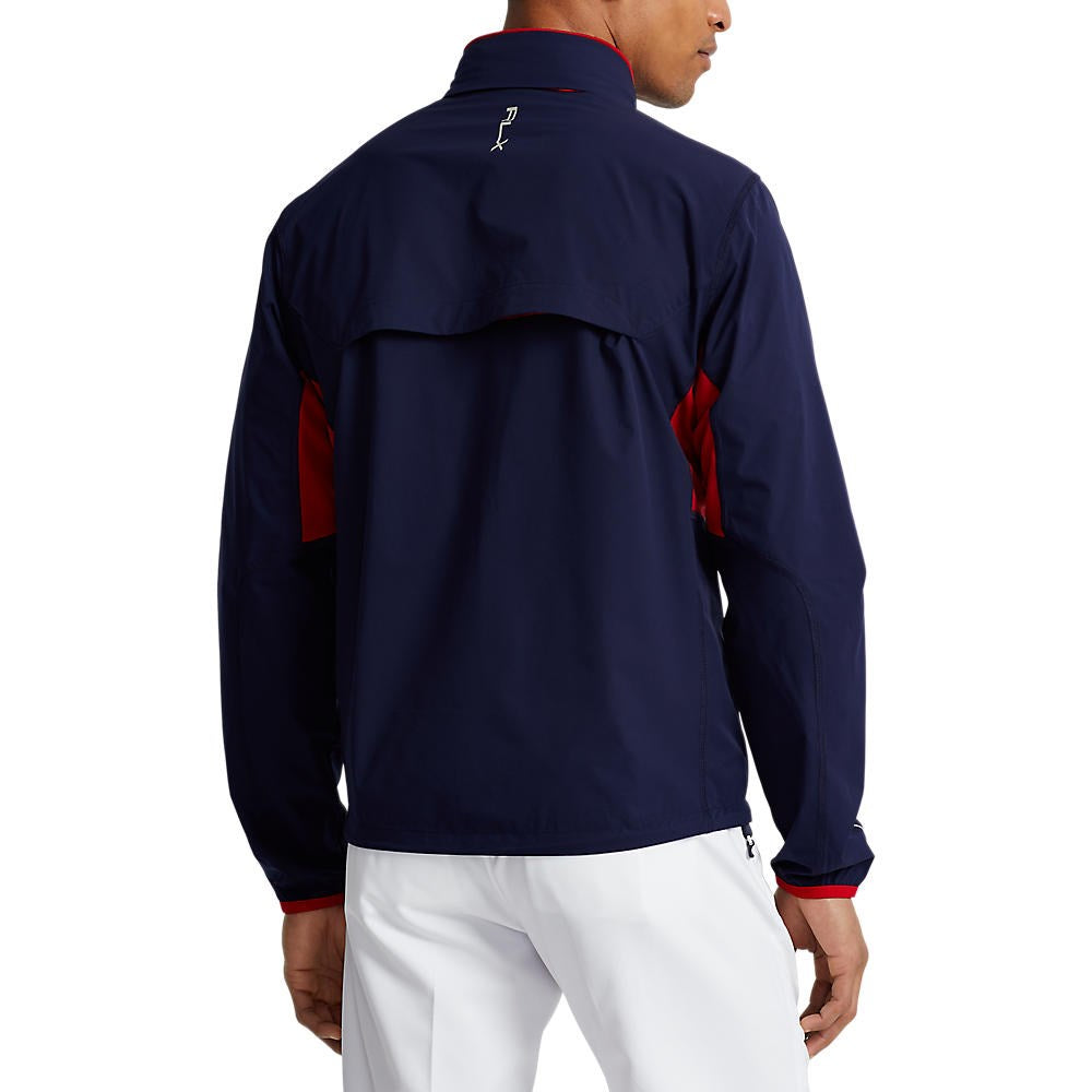 RLX Ralph Lauren Par Water-Resistance Windbreaker Jacket - French Navy/Red