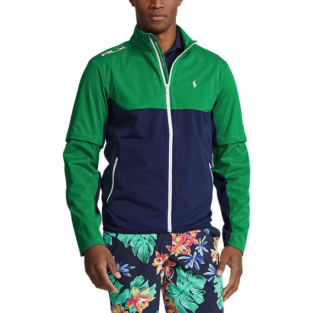 RLX Ralph Lauren Stratus Plaid Full Zip Jacket - French Navy/Cruise Green